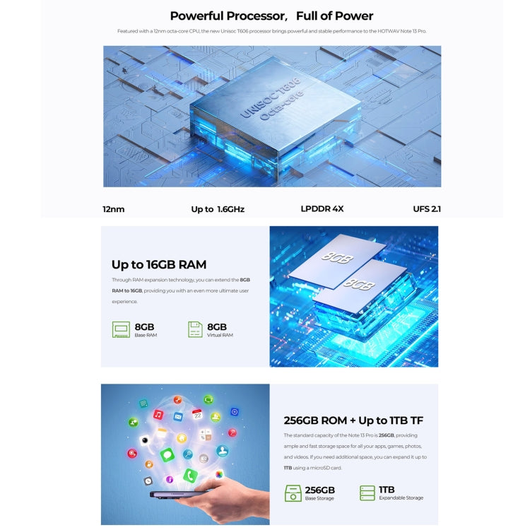 [HK Warehouse] HOTWAV Note 13 Pro, 8GB+256GB, Side Fingerprint Identification, 6.6 inch Android 13 UMS9230 T606 Octa Core up to 1.6GHz, Network: 4G, OTG(Purple)