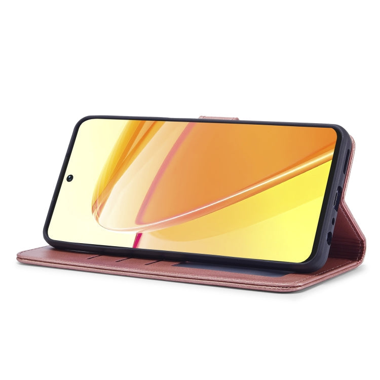 For Realme C55 LC.IMEEKE Calf Texture Horizontal Flip Leather Case(Rose Gold)
