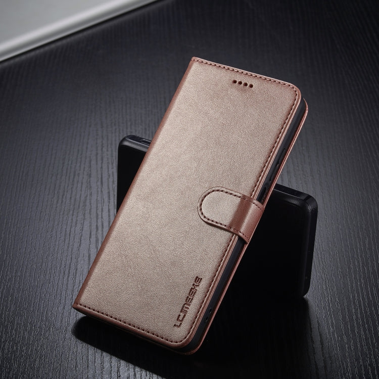 For Realme C55 LC.IMEEKE Calf Texture Horizontal Flip Leather Case(Rose Gold)