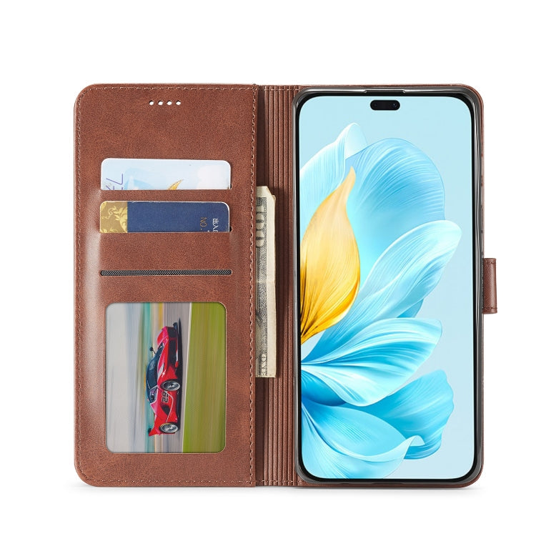 For Honor 200 Lite Global LC.IMEEKE Calf Texture Leather Phone Case(Brown)