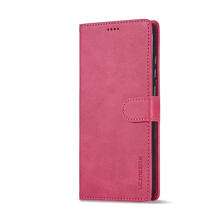 For Honor X8b LC.IMEEKE Calf Texture Leather Phone Case(Red)