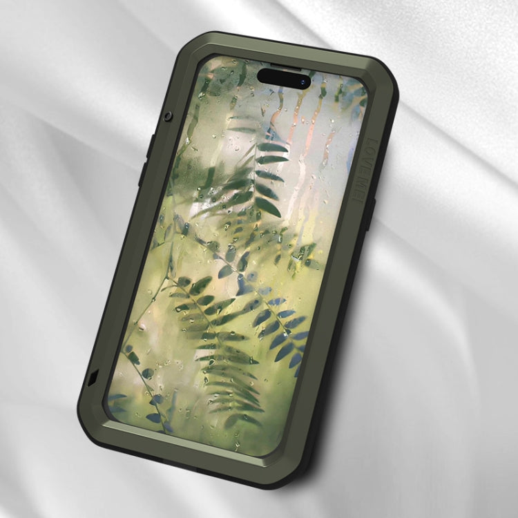 For iPhone 15 Plus LOVE MEI Metal Shockproof Life Waterproof Dustproof Phone Case(Red)
