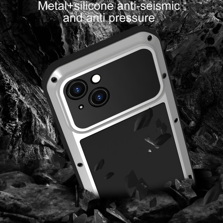 For iPhone 15 Plus LOVE MEI Metal Shockproof Life Waterproof Dustproof Phone Case(Red)