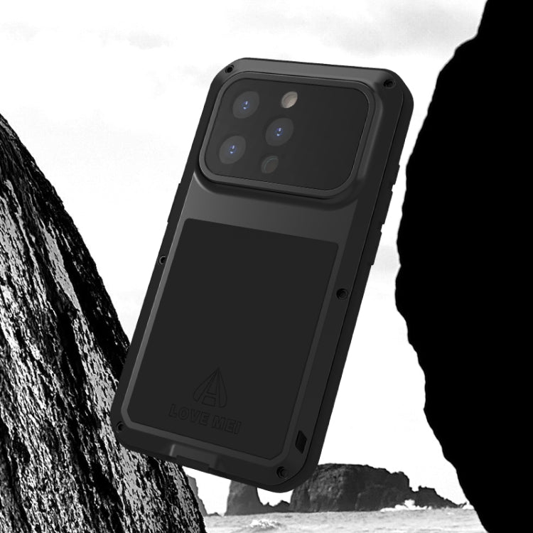 For iPhone 15 Pro LOVE MEI Metal Shockproof Life Waterproof Dustproof Phone Case(Silver)