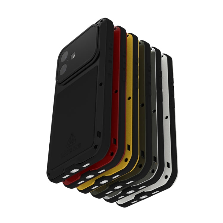 For iPhone 16 Pro Max LOVE MEI Metal Shockproof Life Waterproof Dustproof Phone Case(Silver)