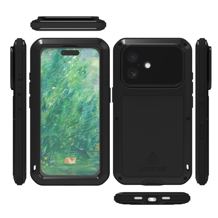 For iPhone 16 LOVE MEI Metal Shockproof Life Waterproof Dustproof Phone Case(White)