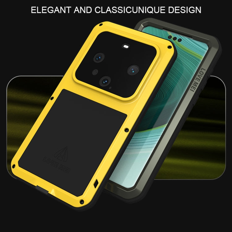 For Huawei Mate 60 Pro / 60 Pro+ LOVE MEI Metal Shockproof Life Waterproof Dustproof Phone Case(Yellow)