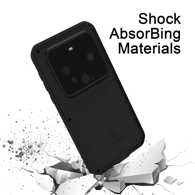 For Huawei Mate 60 LOVE MEI Metal Shockproof Life Waterproof Dustproof Phone Case(Silver)