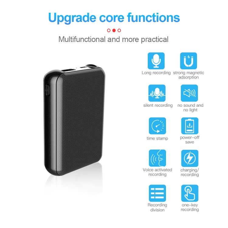 JNN Q75 Magnetic Smart Voice Recorder, Memory:4GB(Black)