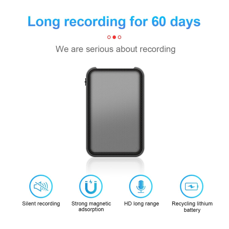 JNN Q75 Magnetic Smart Voice Recorder, Memory:8GB(Black)