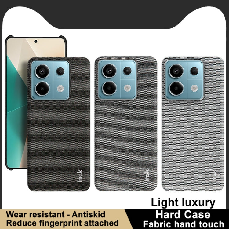 For Xiaomi Redmi Note 13 Pro 5G imak Ruiyi Series Cloth Texture PU + PC Phone Case(Light Grey)