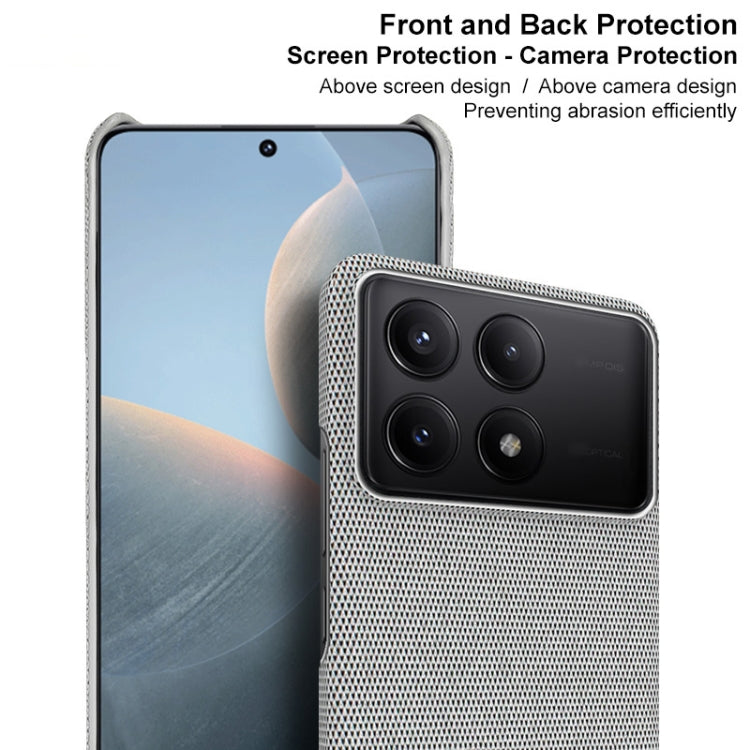 For Xiaomi Poco X6 Pro 5G/Redmi K70E 5G imak Ruiyi Series Cloth Texture PU + PC Phone Case(Light Grey)