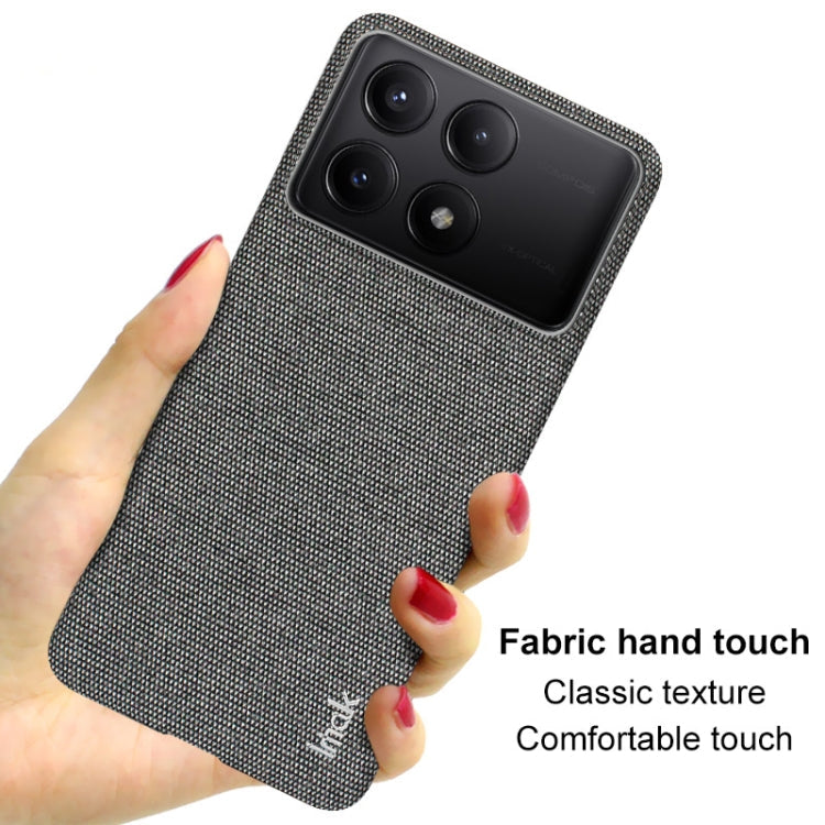 For Xiaomi Poco X6 Pro 5G/Redmi K70E 5G imak Ruiyi Series Cloth Texture PU + PC Phone Case(Light Grey)