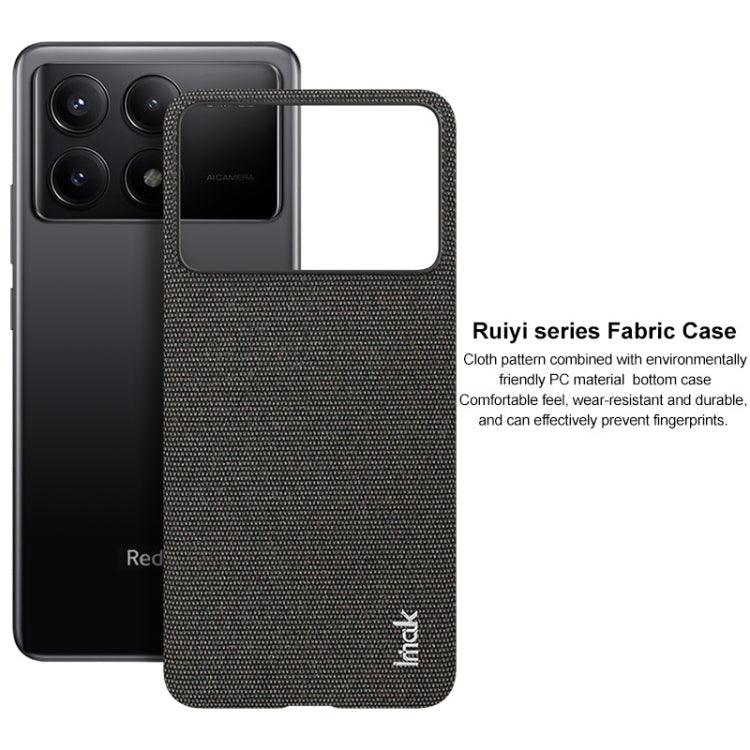 For Xiaomi Poco X6 Pro 5G/Redmi K70E 5G imak Ruiyi Series Cloth Texture PU + PC Phone Case(Light Grey)