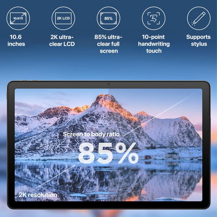 Lenovo K10 Pro 10.6 inch WiFi Tablet, 4GB+128GB, Android 12, MediaTek Helio G80 Octa Core, Support Face Identification(Grey)