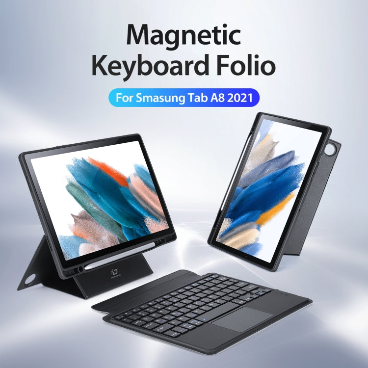 For Samsung Galaxy Tab A8 2021 10.5 DUX DUCIS DK Floating Magnetic Keyboard Leather Tablet Case with Holder(Black)