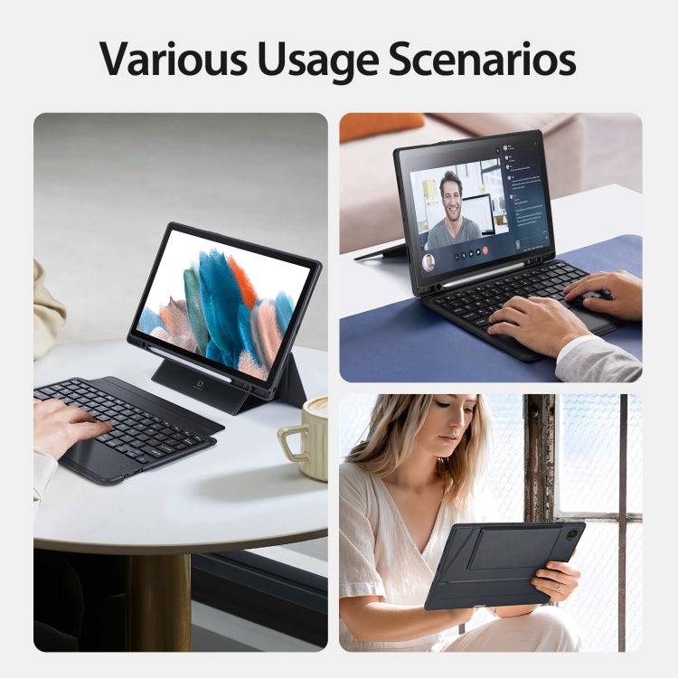 For Samsung Galaxy Tab A8 2021 10.5 DUX DUCIS DK Floating Magnetic Keyboard Leather Tablet Case with Holder(Black)