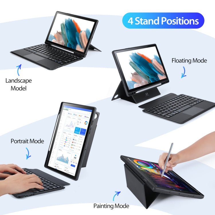 For Samsung Galaxy Tab A8 2021 10.5 DUX DUCIS DK Floating Magnetic Keyboard Leather Tablet Case with Holder(Black)