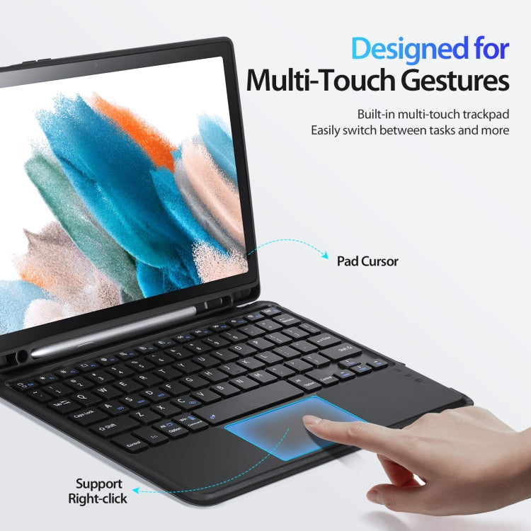 For Samsung Galaxy Tab A8 2021 10.5 DUX DUCIS DK Floating Magnetic Keyboard Leather Tablet Case with Holder(Black)
