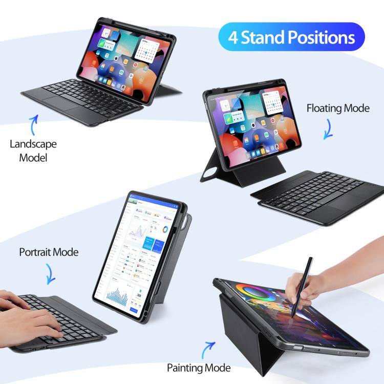For Xiaomi Pad 5 / 5 Pro DUX DUCIS DK Floating Magnetic Keyboard Leather Tablet Case with Holder(Black)