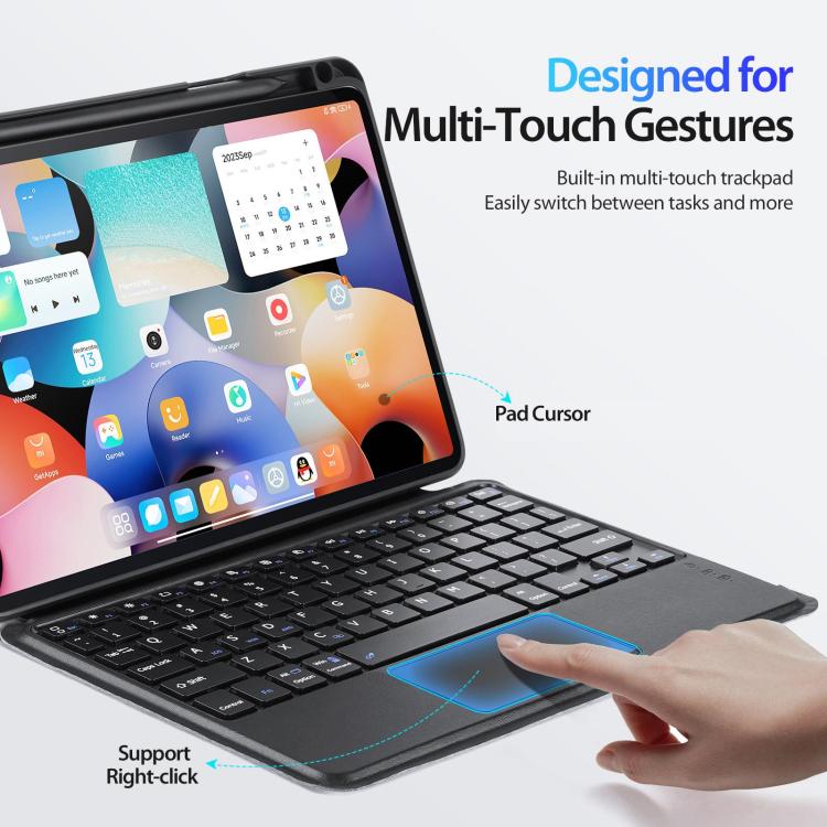 For Xiaomi Pad 5 / 5 Pro DUX DUCIS DK Floating Magnetic Keyboard Leather Tablet Case with Holder(Black)