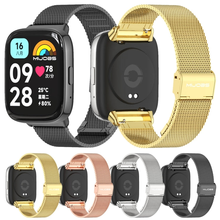 For Redmi Watch 3 Lite / Watch 3 Active Mijobs Milan Buckle Metal Watch Band(Gold)