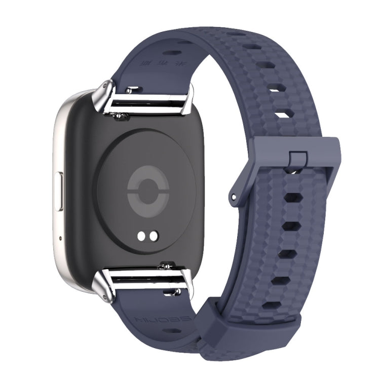 For Redmi Watch 3 Lite / Watch 3 Active Mijobs Honeycomb Texture TPU Watch Band(Midnight Blue Silver)