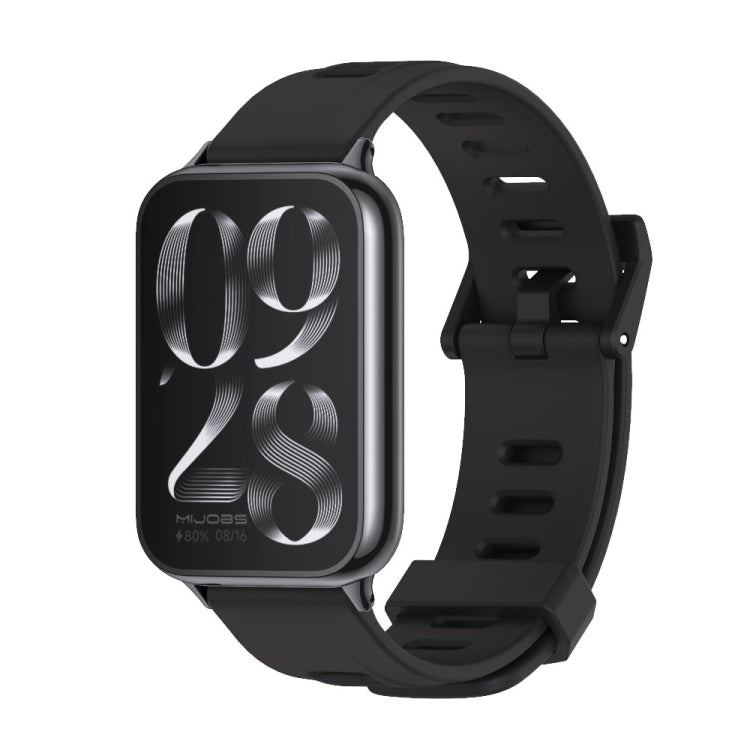 For Redmi Watch 6 / 5 / Xiaomi Band 9 Pro Mijobs Flat Hole Breathable Silicone Watch Band(Black)