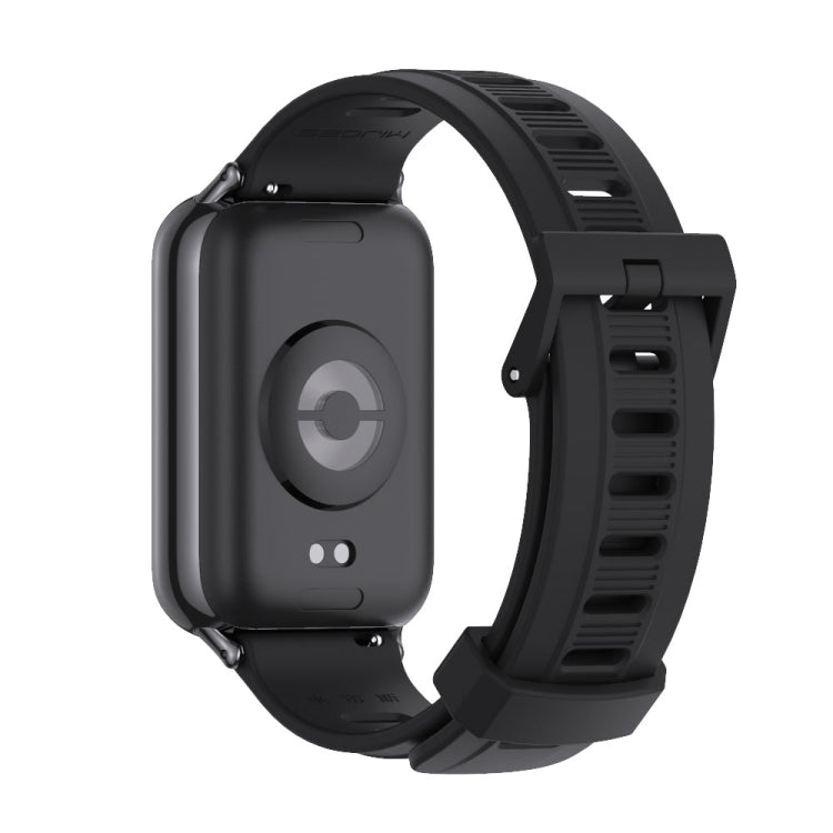 For Redmi Watch 6 / 5 / Xiaomi Band 9 Pro Mijobs Flat Hole Breathable Silicone Watch Band(Black)