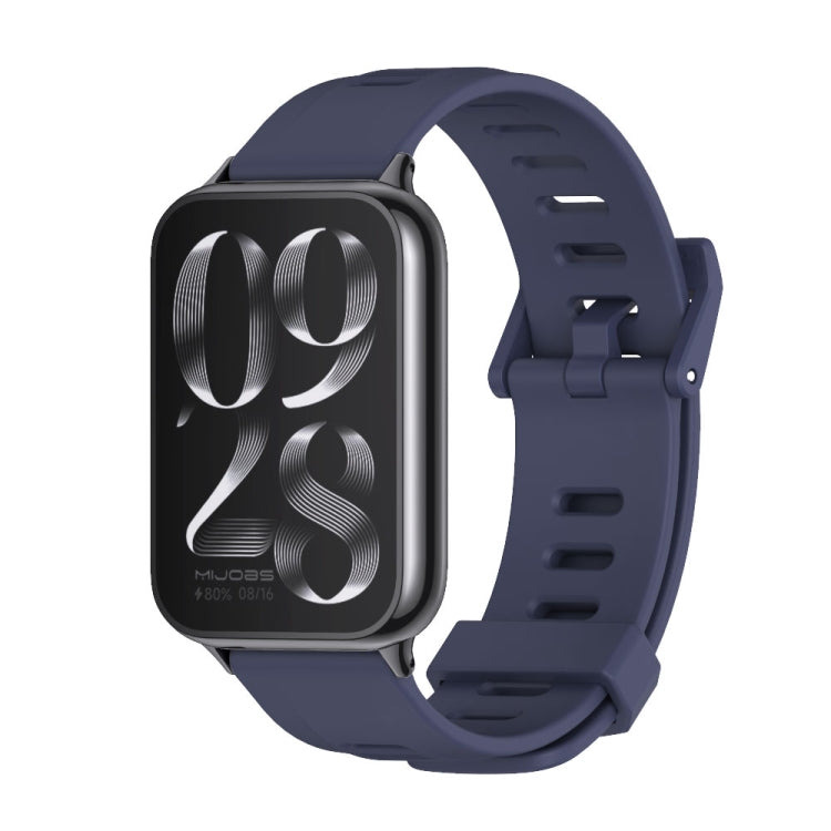 For Redmi Watch 6 / 5 / Xiaomi Band 9 Pro Mijobs Flat Hole Breathable Silicone Watch Band(Midnight Blue+Black)