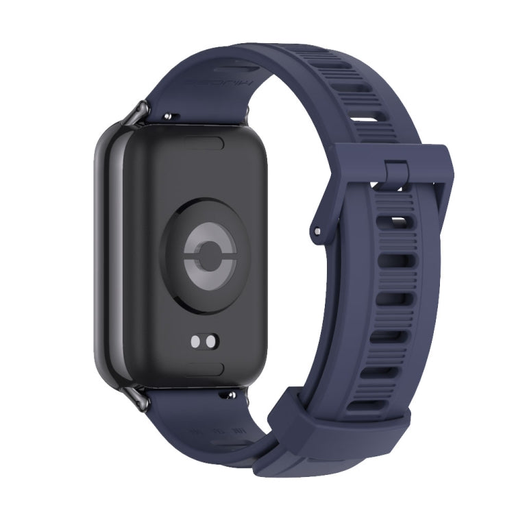 For Redmi Watch 6 / 5 / Xiaomi Band 9 Pro Mijobs Flat Hole Breathable Silicone Watch Band(Midnight Blue+Black)