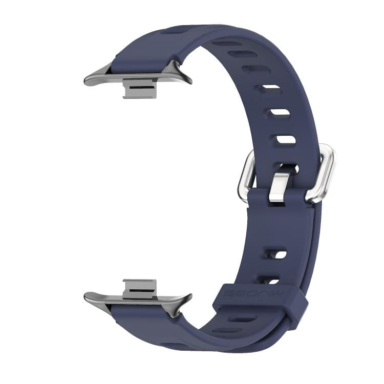 For Xiaomi Band 10 Pro / Redmi Watch 6 / 5 Mijobs Flat Hole Breathable Silicone Watch Band(Midnight Blue Black)