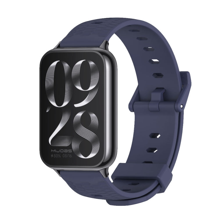 For Redmi Watch 6 / 5 / Xiaomi Band 9 Pro Mijobs Honeycomb Texture Silicone Watch Band(Midnight Blue Black)