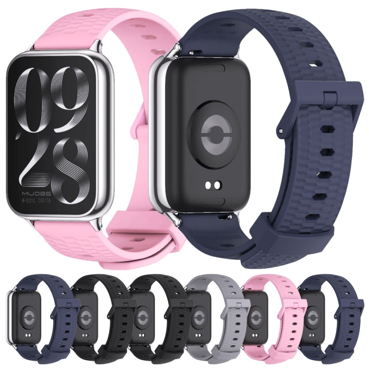 For Redmi Watch 6 / 5 / Xiaomi Band 9 Pro Mijobs Honeycomb Texture Silicone Watch Band(Midnight Blue Black)