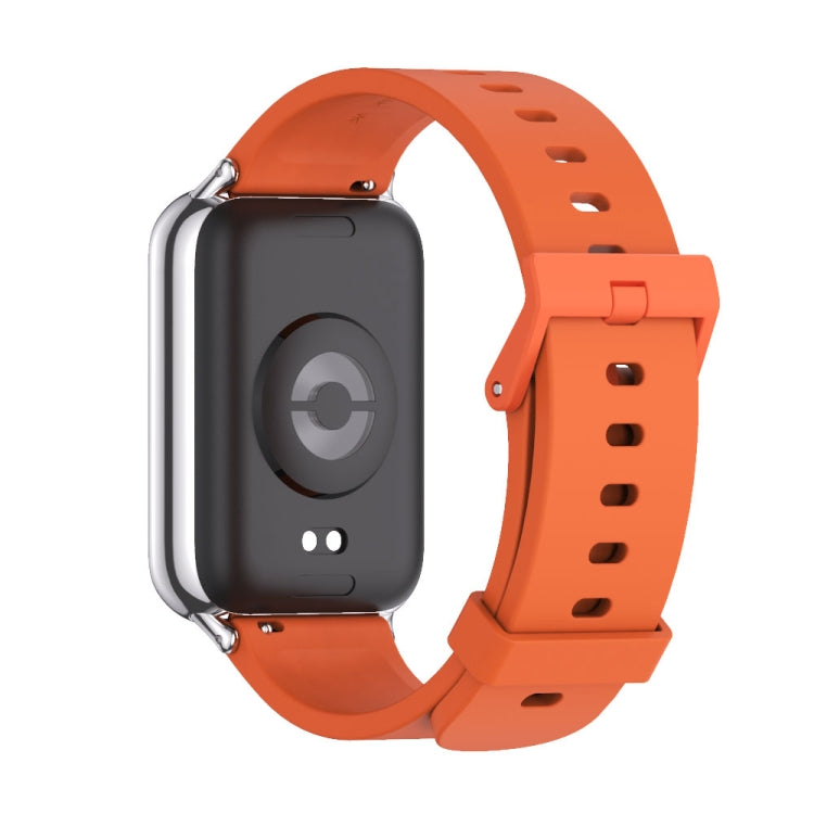 For Redmi Watch 6 / 5 / Xiaomi Band 9 Pro Mijobs Silicone Breathable Watch Band(Orange Silver)