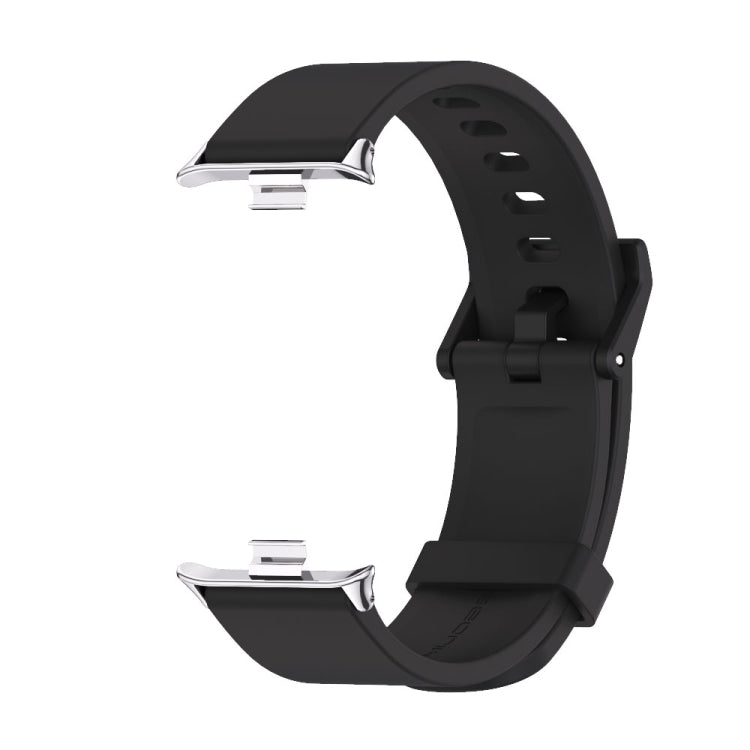 For Redmi Watch 6 / 5 / Xiaomi Band 9 Pro Mijobs Silicone Breathable Watch Band(Black Silver)