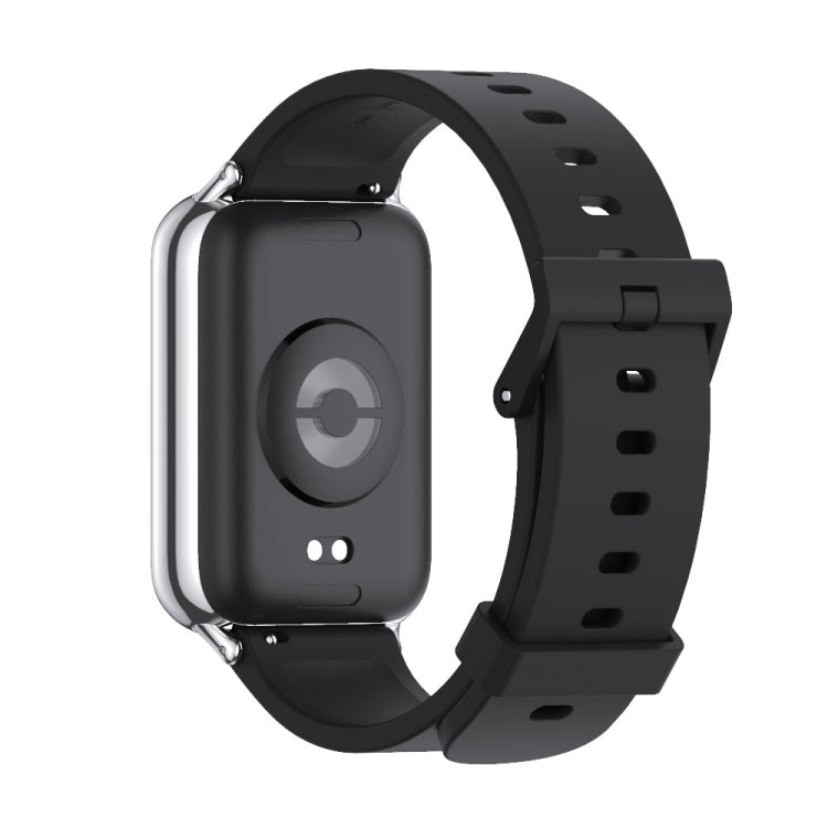 For Redmi Watch 6 / 5 / Xiaomi Band 9 Pro Mijobs Silicone Breathable Watch Band(Black Silver)