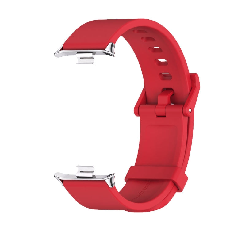 For Redmi Watch 6 / 5 / Xiaomi Band 9 Pro Mijobs Silicone Breathable Watch Band(Red+Silver)