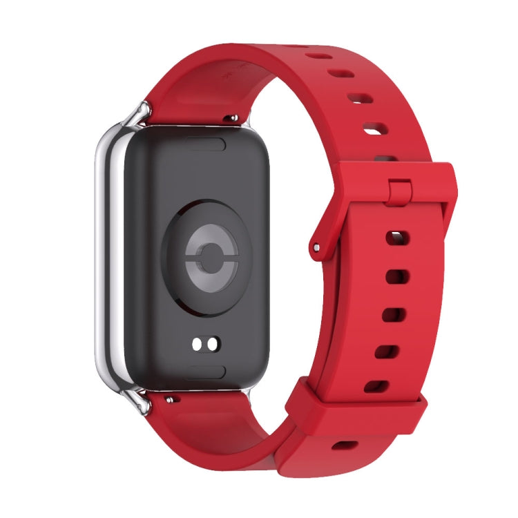 For Redmi Watch 6 / 5 / Xiaomi Band 9 Pro Mijobs Silicone Breathable Watch Band(Red+Silver)