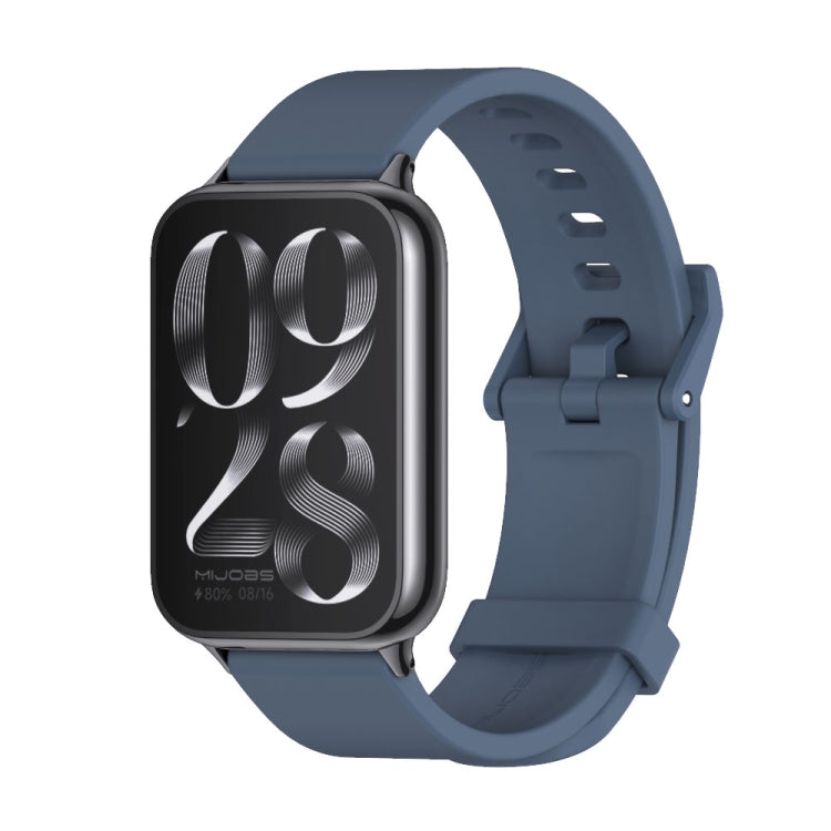 For Redmi Watch 6 / 5 / Xiaomi Band 9 Pro Mijobs Silicone Breathable Watch Band(Midnight Blue+Black)