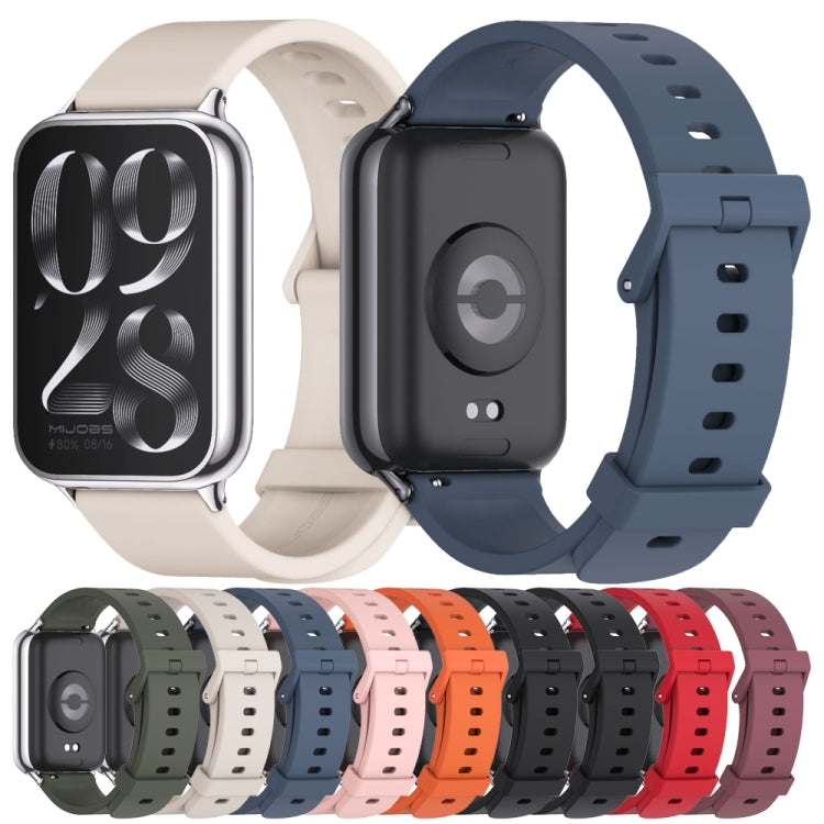 For Redmi Watch 6 / 5 / Xiaomi Band 9 Pro Mijobs Silicone Breathable Watch Band(Orange Silver)