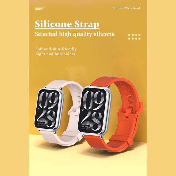 For Redmi Watch 6 / 5 / Xiaomi Band 9 Pro Mijobs Silicone Breathable Watch Band(Wine Red+Silver)