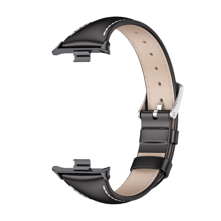For Redmi Watch 6 / 5 / Xiaomi Band 9 Pro Mijobs Genuine Leather Slim Watch Band(Black)