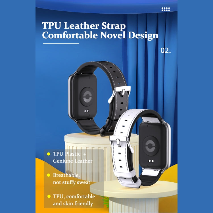 For Redmi Watch 6 / 5 / Xiaomi Band 9 Pro Mijobs Genuine Leather Slim Watch Band(Red Black)