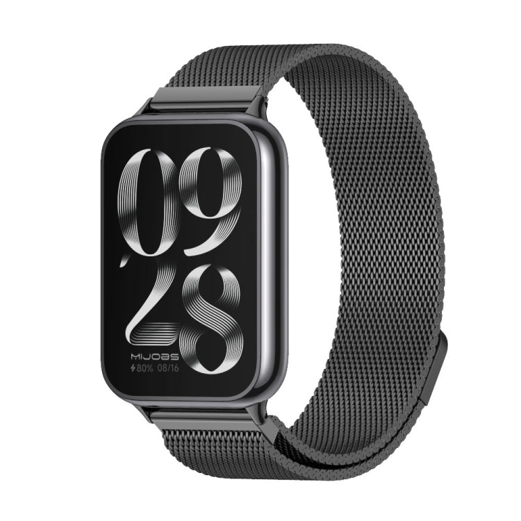 For Redmi Watch 6 / 5 / Xiaomi Band 9 Pro Mijobs Milan Magnetic Stainless Steel Watch Band(Black)
