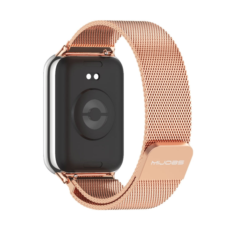 For Redmi Watch 6 / 5 / Xiaomi Band 9 Pro Mijobs Milan Magnetic Stainless Steel Watch Band(Rose Gold)