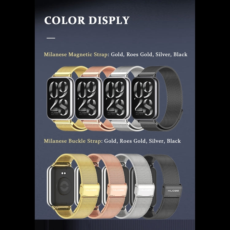 For Redmi Watch 6 / 5 / Xiaomi Band 9 Pro Mijobs Milan Magnetic Stainless Steel Watch Band(Black)