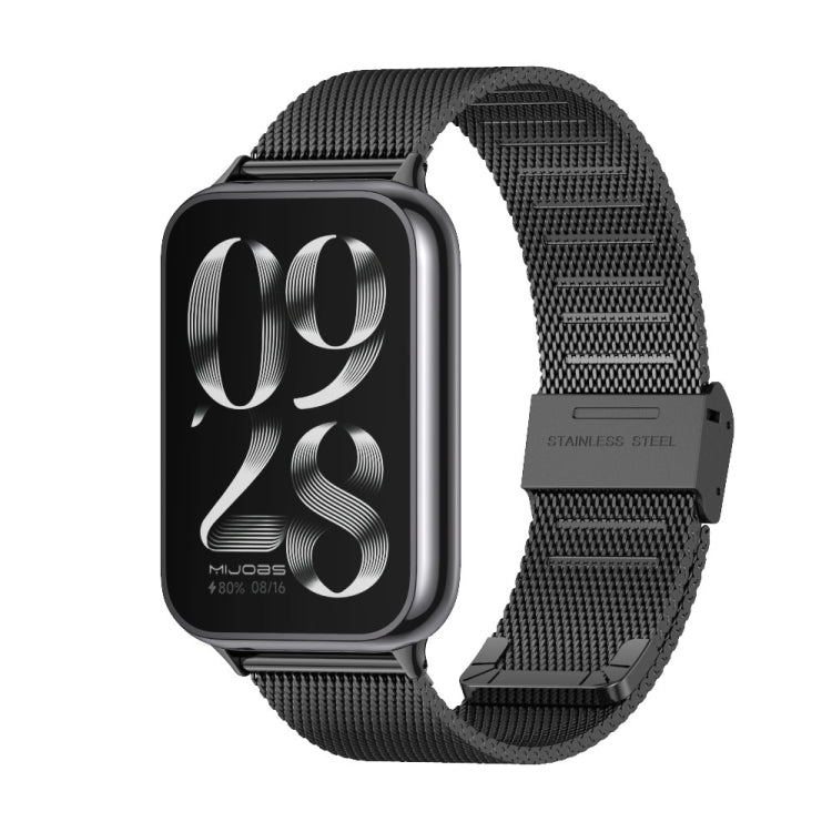 For Redmi Watch 6 / 5 / Xiaomi Band 9 Pro Mijobs Milan Buckle Stainless Steel Watch Band(Black)
