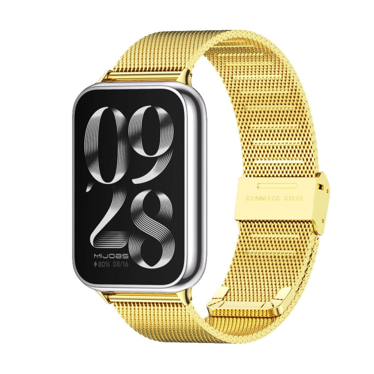 For Redmi Watch 6 / 5 / Xiaomi Band 9 Pro Mijobs Milan Buckle Stainless Steel Watch Band(Gold)