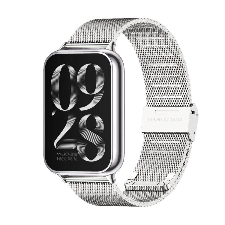 For Redmi Watch 6 / 5 / Xiaomi Band 9 Pro Mijobs Milan Buckle Stainless Steel Watch Band(Silver)